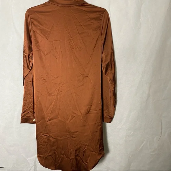 NWT Fashion Nova Time Of Your Life Satin Shirt Dress - Picture 4 of 11